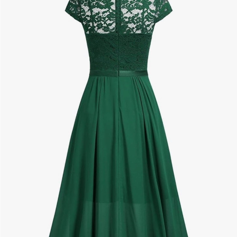 Miusol Women's V Neck Elegant Lace Ruffle Bridesmaid Maxi Dress 010 - Picture 6 of 6